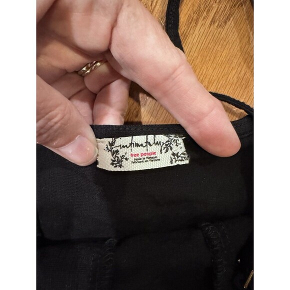 Free People Back On Track Top Cami Black Medium Closet Staple Basic Minimalist - Picture 4 of 6